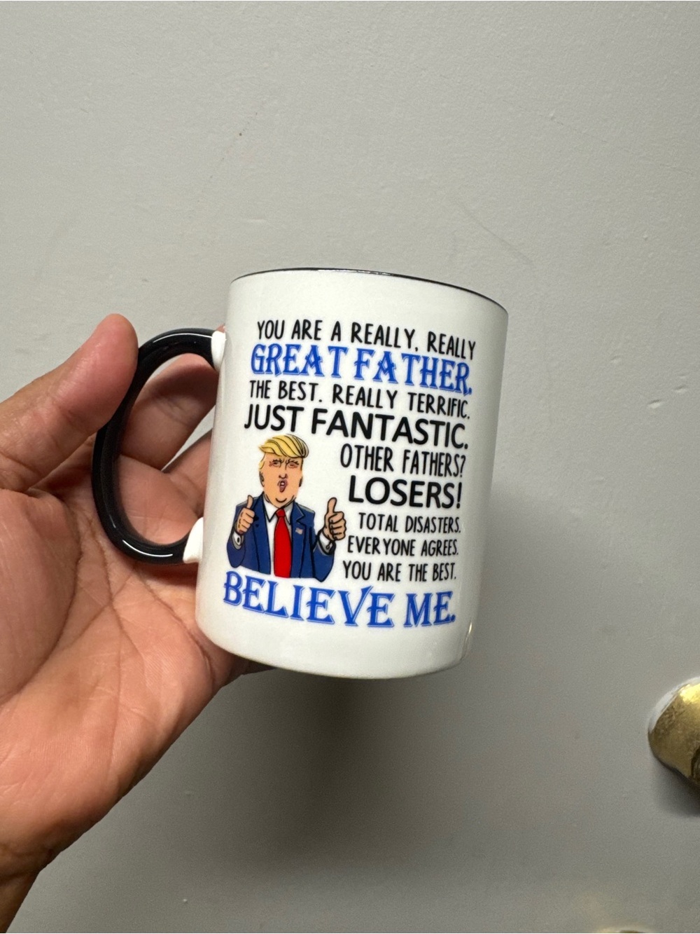 Amazon White and Black Novelty 'Great Father' Coffee Mug